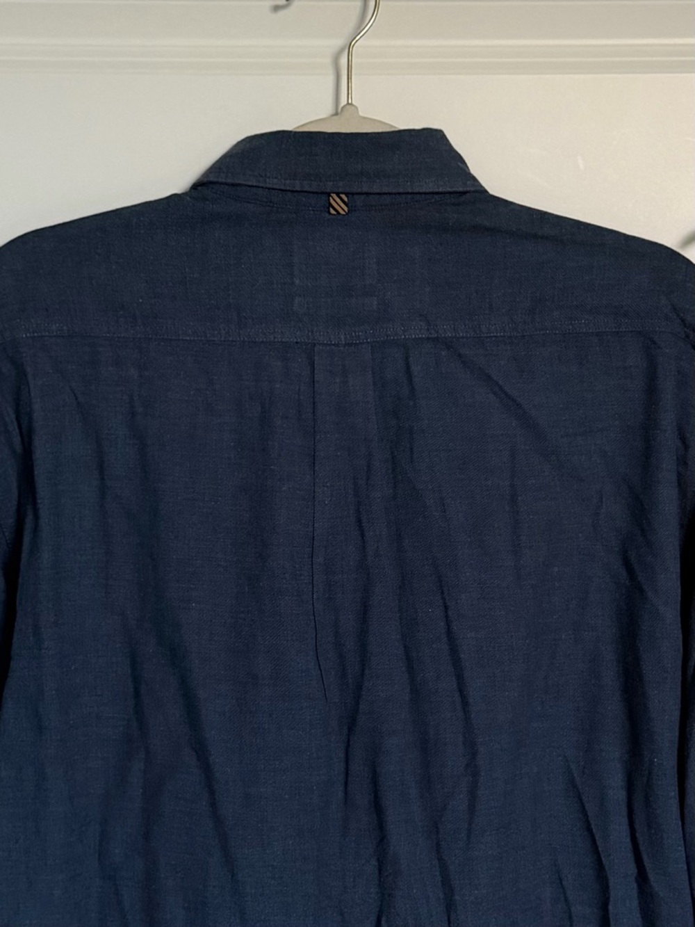 Billy Reid Men's Standard Fit Navy Cotton Button-Down Shirt Large 39806 - Picture 9 of 15
